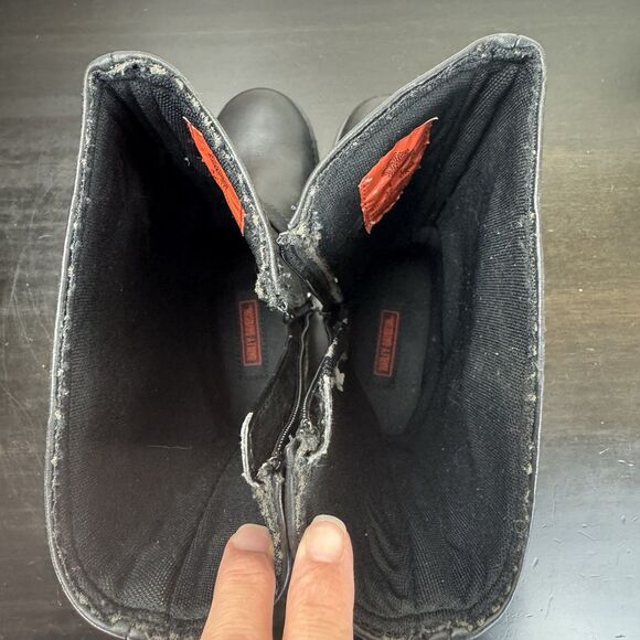 Women’s Harley Davidson Linda Boots Leather Black Motorcycle Moto 88401 Skull 6 - Picture 14 of 16